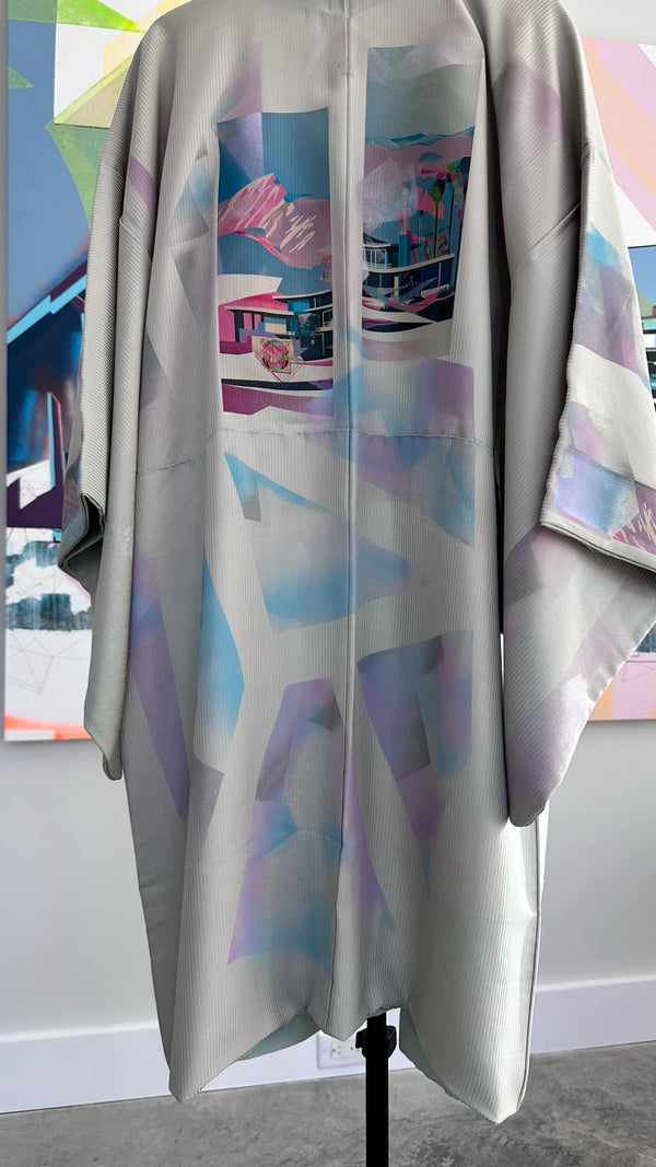 "Digital Paradise” by Emilie Duval - Kimono Zulu Reimagined Vintage Kimono Artist Collaboration